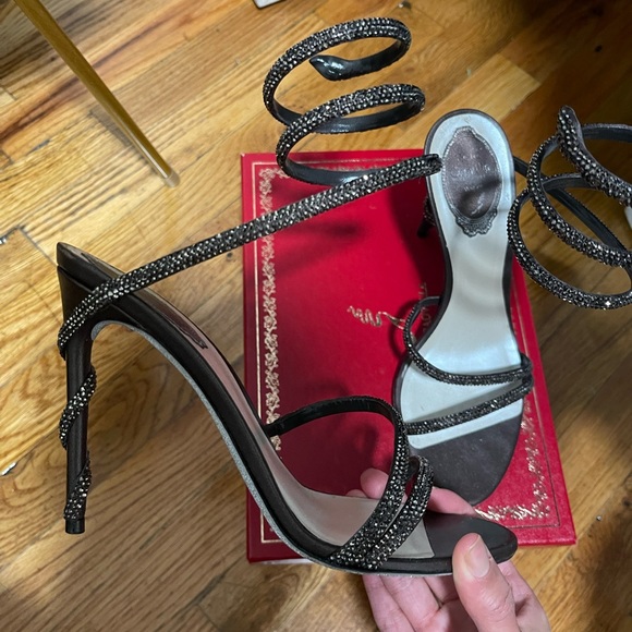 Rene Caovilla Margot Crystal Brown Sandal 8.5- NEW - Picture 4 of 6